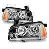 For 2006-2010 Dodge Charger Chrome Halogen Headlights Driver + Passenger Pair