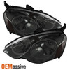 Fits Smoked 02-04 RSX Integra DC5 K20 Sport Coupe Crystal Headlights Front Lamps