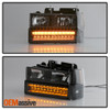 Fits Black 94-98 C10 C/K Suburban Tahoe Silverado Headlights +LED Bumper+Corner