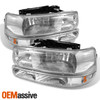 For 99-02 Silverado 1500/1500HD/2500/2500HD/3500 Headlights+ LED Clear Tail Lamp
