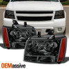 Fit Smoked 07-14 Suburban Tahoe Replacement Headlights 2008 2009 2010 2011