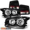 Fits 05-08 Charger Black Headlights Replacement + Black LED Tail Lights Pair