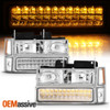 Fit 1994-98 Chevy C10 C/K Suburban Tahoe Silverado Headlights +LED Bumper+Corner