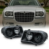 Fit 2005-2010 Chrysler 300C Black Projecter Headlights 2006 2007 2008 2009
