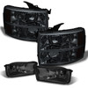 For 2007-2013 2014 Silverado 1500/2500HD/3500HD Smoked Headlight+ Smoke Fog Lamp