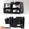 For 1994-1998 C/K 1500/2500/3500 Tahoe Suburban Black Headlights + LED Tail Lamp