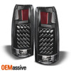 For 1994-1998 C/K 1500/2500/3500 Tahoe Suburban Black Headlights + LED Tail Lamp