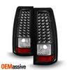 For 99-02 Silverado 1500/1500HD/2500/2500HD/3500 Black Headlights+LED Tail Lamp