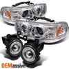 Fits 99-06 Yukon Sierra Denali Halo Projector LED Headlights+Halo Fog Lights