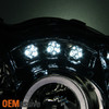 Fits Smoked 05-07 Jeep Grand Cherokee Halo Projector Headlights+Halo Fog Lamps