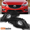 Fit 2014-2017 Mazda 6 Mazda6 Bumper Fog Lights w/Switch+Bulbs L+R Replacement