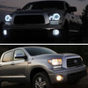 Fits Silver 07-13 Tundra Sequoia Bumper Headlights Panel DRL Smd LED Fog Lights