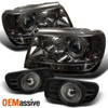 Fits Smoked 99-04 Grand Cherokee Halo Projector LED Headlights +Halo Fog Lamps