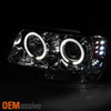 Fits Smoked 99-04 Grand Cherokee Halo Projector LED Headlights +Halo Fog Lamps
