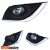 For 2015-2018 Versa Sedan Clear [OE Style] Bumper Fog Lights w/ Switch Bracket