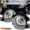 Fits 05-08 Magnum 05-10 300 Wrangler PT Cruiser Clear Fog Lights w/Bulbs +Switch