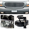 Fits 00-06 GMC Yukon 99-02 GMC Sierra Bumper Clear Fog Lights Lamps Left+Right