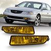 Fits 2002-2003 Acura TL TYPE-S Replacement Bumper Yellow Fog Lights Lamp W/Bulbs