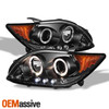 Fit 08-10 Scion tC Black Dual Halo Projector LED Headlight+Amber Strip Fog Light