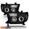 Fits 2007-2013 Tundra Black Halo Projector LED Headlights + Black LED Tail Lamp