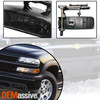 For 1999-02 Silverado 00-06 Suburban Tahoe Smoked Fog Lights + Black Signal Lamp