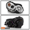 Fits 03-09 Benz W209 Clk Class Halo Projector Headlights +DRL Daylight LED Strip