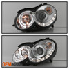 Fits 03-09 Benz W209 Clk Class Halo Projector Headlights +DRL Daylight LED Strip