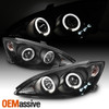 Fits 2002-2006 Toyota Camry Le Se Dual Halo Projector Black Headlights LH+RH