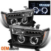 Fits 2007-2013 Tundra 08+ Sequoia Black Halo Projector LED Headlights LH+RH sets