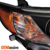 Fits 2012-2014 Camry Black Projector Headlights W/Build-In DRL Daytime LED Strip