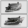Fits 07-09 Camry JDM Black Projector Headlights W/Daytime DRL LED Running Light