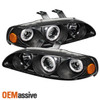 For 92-95 Civic Coupe Hatchback Black CCFL Halo Projector Headlight w/Corner