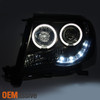 Fits 05-11 Toyota Tacoma Black LED Halo Projector Headlights+LED Tube Tail Light
