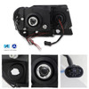Fits 99-04 Jeep Grand Cherokee Black Bezel Dual Halo Projector LED Headlights