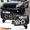 Fits 04-15 Titan 04-07 Armada Black Bezel CCFL Halo Projector LED Headlights