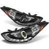 Fits 11-13 Elantra DRL Daylight LED Strip Projector Halo Black Headlights Lamps