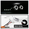 Fits 03-06 Mazda 6 Black Halo DRL LED Strip Projector Headlights W/Built-In Fog