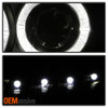 Fits 03-06 Mazda 6 Black Halo DRL LED Strip Projector Headlights W/Built-In Fog