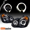 Fits 2001-07 Benz W203 C-Class Black Bezel LED Halo Projector Headlights Lamps
