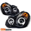 Fits 2001-07 Benz W203 C-Class Black Bezel LED Halo Projector Headlights Lamps
