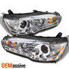 Fits 08-17 Lancer Evolution CZ4A EVO X Chrome Halo DRL LED Projector Headlights