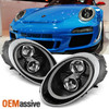 Fits [HID Version only] 05-12 Porsche 911 997 LED DRL Black Projector Headlights
