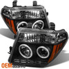 Fits 05-07 Frontier Pathfinder Dual CCFL Halo Projector DRL LED Black Headlights