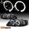 Fits 00-03 Sentra JDM Black Dual Halo Projector Headlights Lamps Left+Right Pair