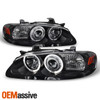 Fits 00-03 Sentra JDM Black Dual Halo Projector Headlights Lamps Left+Right Pair