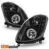 Fits 03-04 G35 4Dr Halo Projector JDM Black Headlights+Daytime DRL LED