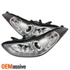 Fits 11-13 Elantra DRL Daylight LED Strip Projector Halo Chrome Headlights Lamps