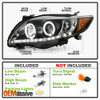 Fits 09-10 Corolla JDM Black Halo Projector R8 Style Daylight DRL LED Headlights
