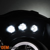 Fits 05-07 Jeep Grand Cherokee Black Bezel Dual Halo Projector LED Headlights
