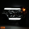 Fits 2012-2015 Toyota Tacoma Smoked LED DRL Tube Projector Headlights+Fog Light